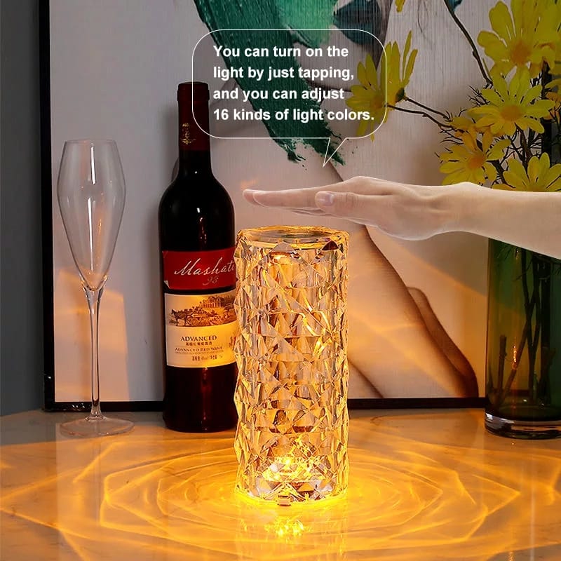 Rose Crystal Rechargeable Table Lamp